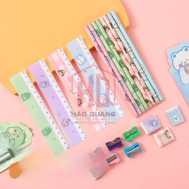 Set Dụng Cụ Học Tập 4 Món Siêu Dễ Thương Bút Chì Thước Gọt Tẩy 14.415 VND 3