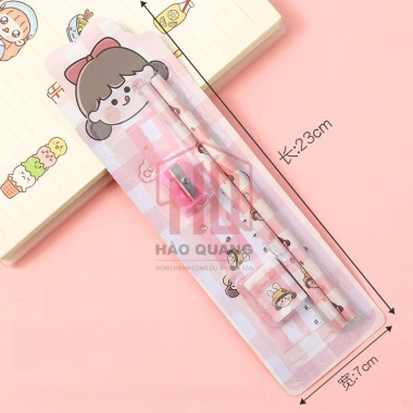 Set Dụng Cụ Học Tập 4 Món Siêu Dễ Thương Bút Chì Thước Gọt Tẩy 14.415 VND 6