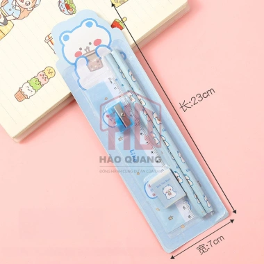 Set Dụng Cụ Học Tập 4 Món Siêu Dễ Thương Bút Chì Thước Gọt Tẩy 14.415 VND 7