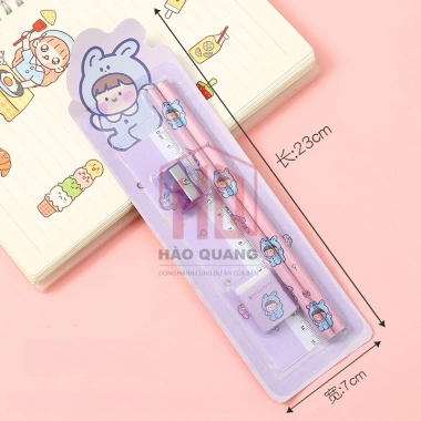 Set Dụng Cụ Học Tập 4 Món Siêu Dễ Thương Bút Chì Thước Gọt Tẩy 14.415 VND 8