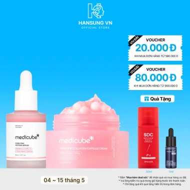 Set dưỡng sáng căng bóng da PDRN Pink Serum Peptide + Kem Capsule Giá ưu đãi 1.02tr