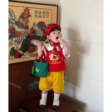 Set Em Bé Vui Tết Cổ Truyền - Đồ Đi Chợ Tết Bé Trai, Bé Gái, Chất Đẹp, Giá 342k