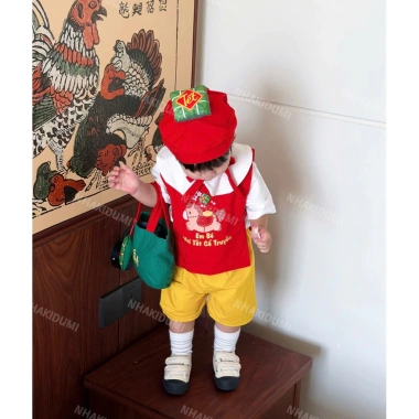 Set Em Bé Vui Tết Cổ Truyền - Đồ Đi Chợ Tết Bé Trai, Bé Gái, Chất Đẹp, Giá 342k