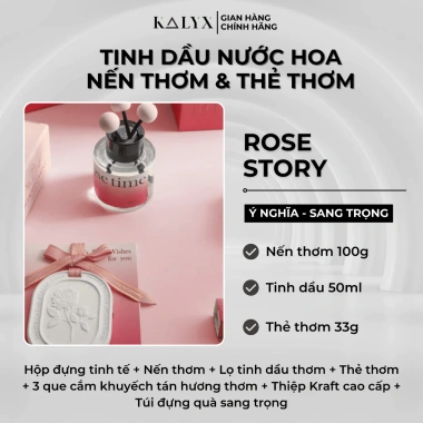 Set Fullbox ROSE STORY: Tinh Dầu, Nến, Thẻ Thơm Nước Hoa + Túi Quà & Thiệp - Ưu Đãi 4