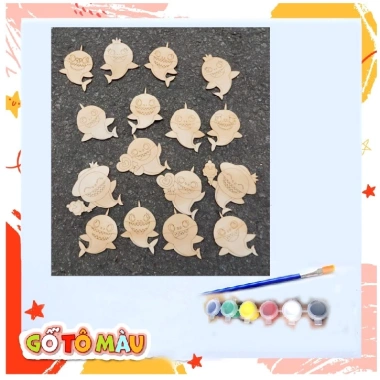 Set Gỗ Tô Màu Baby Shark 16 con 7cm - Đồ Chơi Giá Rẻ 50.000 (Giảm từ 61.000), An Toàn, Phát Triển Kỹ Năng 8