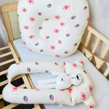 Set gối chống trào chữ U cho bé, vải đũi gân 2 lớp AnChEE, giá giảm 279.000đ