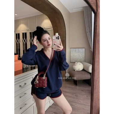 Set H168 Bộ Nữ Tim Lé Đỏ Chất Mì Hàn Dày Dặn - Thời Trang Mặc Nhà Thu Đông Ấm Áp 250k