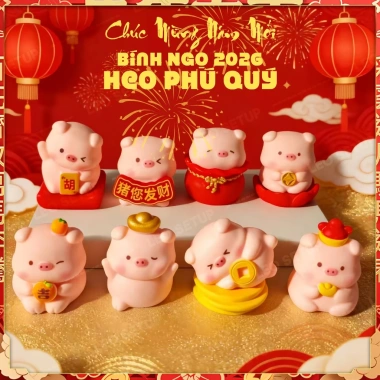 SET Heo Tết 2.026 May Mắn Tài Lộc - Đồ Trang Trí Dễ Thương, Quà Tặng Nắm Mới, Giá Ưu Đãi 92.960₫ 4