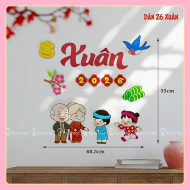 Set Hình Gỗ Dán Tường Trang Trí Tết – Sticker Decor Nhà Bách Mộc, Giá 138k 2