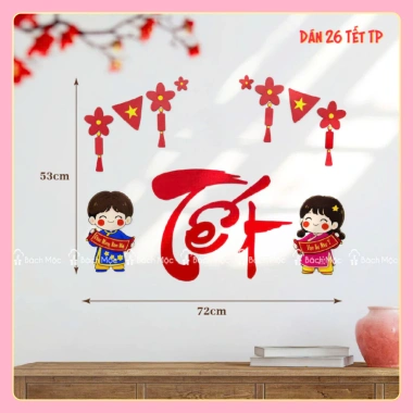 Set Hình Gỗ Dán Tường Trang Trí Tết – Sticker Decor Nhà Bách Mộc, Giá 138k 3