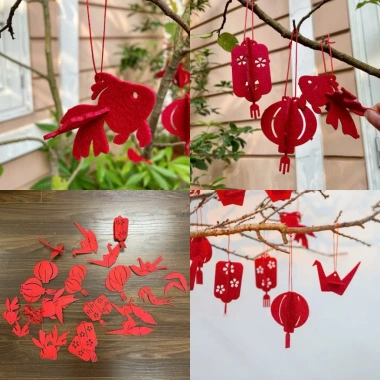 Set Hình Vải Dạ Đỏ Treo Deco Trang Trí Tết Trung Thu Giá Ưu Đãi 40.000