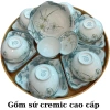 Set hoa mai sứ họa tiết thủy tiên xanh 45cm - Bộ bát đĩa hoa mặt trời thờ cúng, giảm còn 350.000 VND 2