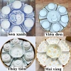 Set hoa mai sứ họa tiết thủy tiên xanh 45cm - Bộ bát đĩa hoa mặt trời thờ cúng, giảm còn 350.000 VND 4