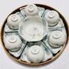 Set hoa mai sứ họa tiết thủy tiên xanh 45cm - Bộ bát đĩa hoa mặt trời thờ cúng, giảm còn 350.000 VND 7
