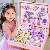 Sét hộp 156 chi tiết kẹp tóc, dây buộc, nhẫn, nơ - Tặng túi - Chỉ 140.000đ