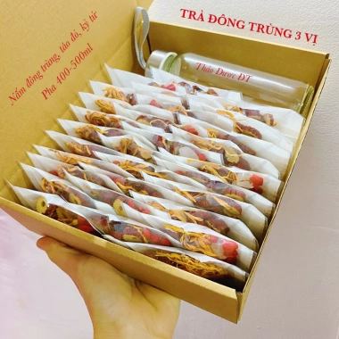 Set Hộp 30 Gói Trà Đông Trùng 3/4/5/8 Vị - Tặng Bình Thuỷ Tinh, Giá chỉ 135.000đ 2