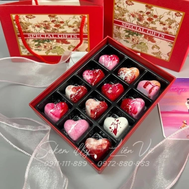 Set hộp cứng đựng socola bonbon 8-9-12 ô kèm túi - sang trọng, giảm còn 32.800₫ 3