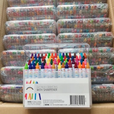 Set hộp màu 64 cây crayon nhựa cho bé yêu - Giá ưu đãi 64.900₫, chất lượng an toàn