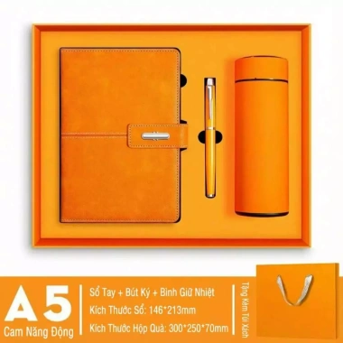 Sét hộp quà tặng sổ da cao cấp A5 sang trọng kèm bút và bình giữ nhiệt tiện dụng Giá ưu đãi 322.000₫ 3