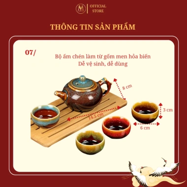 Set Hộp Quà Tặng Trà 4 Đại Danh Trà + Ấm Thời Đại Thịnh Vượng - Quà Biếu Sếp, Sự Kiện 8