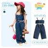 Set Jean Bé Gái Áo Hai Dây Quần Ống Suông Lưng Thun Chất Mềm Mịn Co Giãn 239.000₫
