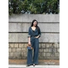 Set jeans cá tính hàng quảng châu loại 1 - áo sơ mi + quần ông rộng Ulzang, chỉ 290k
