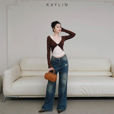 Set KAYLIN 2 áo xoắn eo và áo ba lỗ, thun co giãn, cá tính - 330.000₫