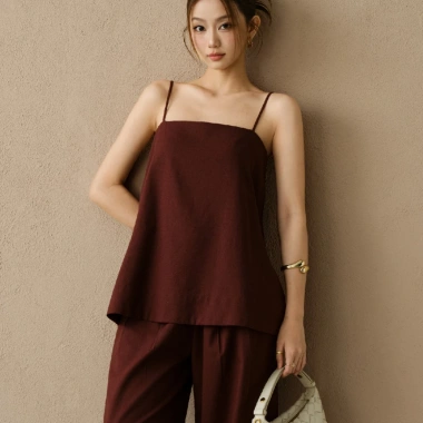 Set KAYLIN áo hai dây + quần suông dài vải linen BST Tháng 3 - Giá 625.000₫