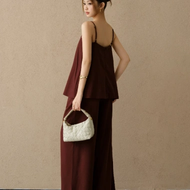 Set KAYLIN áo hai dây + quần suông dài vải linen BST Tháng 3 - Giá 625.000₫