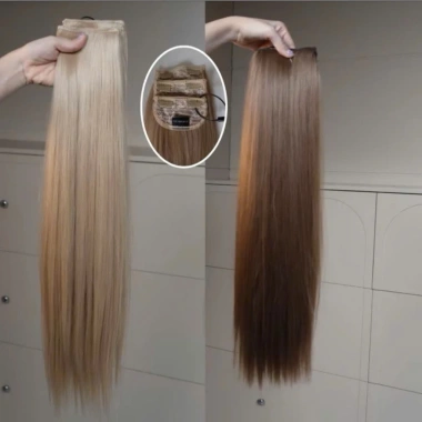 Sét kẹp 3 dây công nghệ tóc nhân tạo nhập khẩu - mềm mượt, nhẹ, tóc lỳ như thật, giá ưu đãi 430k