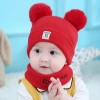 Set Khăn Ống & Mũ Quả Bông Len 0-3 tuổi - Giá ưu đãi 85.000 VNĐ, bảo vệ bé 2