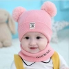 Set Khăn Ống & Mũ Quả Bông Len 0-3 tuổi - Giá ưu đãi 85.000 VNĐ, bảo vệ bé 3