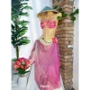 Set khăn quấn đi biển áo hạt cườm - Tặng dây chuyền vỏ sò & 2 kẹp hoa 4