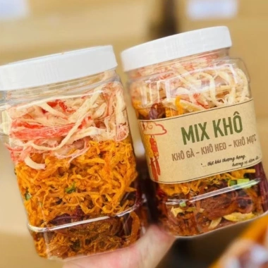 Set khô mix 3 vị gà, heo, mực hấp nước dừa 350g - Giá ưu đãi 99.000đ 5