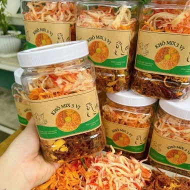 Set khô mix 3 vị gà, heo, mực hấp nước dừa 350g - Giá ưu đãi 99.000đ 6