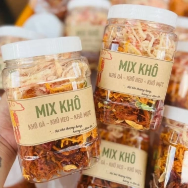 Set khô mix 3 vị gà, heo, mực hấp nước dừa 350g - Giá ưu đãi 99.000đ 8