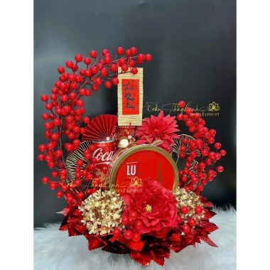 Set làm tháp 2 cành đào đông đỏ vàng cao cấp Trưng bày ban lễ, ban thần tài – Giá 60.000 VND 4
