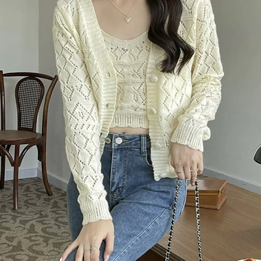 Sét len cặp hoạ tiết gân trám V kèm áo dây, chỉ 207.000đ, chất mềm thoáng mát 6