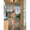 Set len nữ trễ vai màu be và quần short ôm gợi cảm, giảm giá 235k, chỉ 298k 4