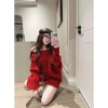 Set len trễ vai đỏ Quảng Châu, xinh tết, giá 600k - nữ sang chảnh thu đông 5