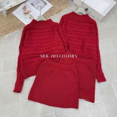 Set len trễ vai đỏ Quảng Châu, xinh tết, giá 600k - nữ sang chảnh thu đông 7 Set len trễ vai đỏ Quảng Châu, xinh tết, giá 600k - nữ sang chảnh thu đông 7
