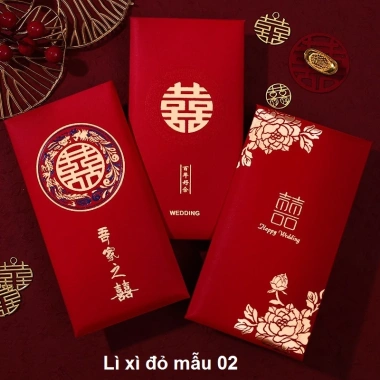 Set Lì Xì Ăn Hỏi Nạp Tài 10/20 Cái - Song Hỷ Cưới, Bê Tráp, Mừng Tuổi Tết 28.000