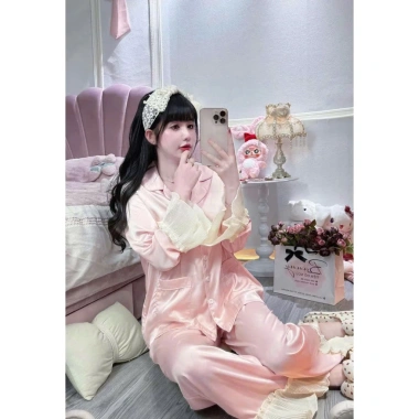 Sét Lụa Latin Tay Dài Phối Ren Dập Ly Mẫu Mới Lên Đù 40-60kg - Giá chỉ 174.200 VND