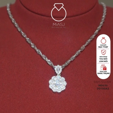 Set mặt và dây chuyền xoàng nữ bạc S925 đá CZ bạch kim - Giá ưu đãi 4.060.000₫ 6