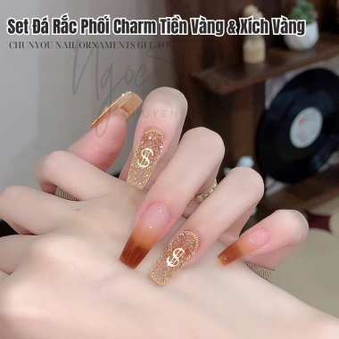 Set Mẫu Tết 2.025 Hot - Hủ Đá, Rắc Phối, Charm Tiền Vàng và Xích Vàng Trang Trí Móng Tay - Giá chỉ 11.000₫ 4