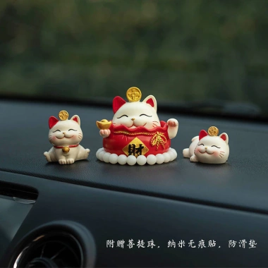 Set mèo Thần Tài may mắn - Tài lộc decor ô tô, xe hơi, bàn làm việc, giá 84.000₫ 6