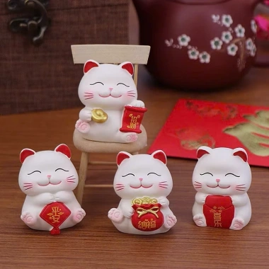 Set mèo Thần Tài mini - Trang trí bàn làm việc, taplo ô tô cute, giá 60.000₫ 2