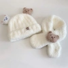 Set mũ len lông + khăn quàng cổ liền gấu đáng yêu, siêu xinh ấm áp, giảm giá tới 18% 2