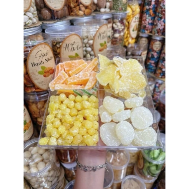 Sét mứt que hương 650g - Sen, khoai lang, hạt sen, củ nang - 145.000, giảm giá 3