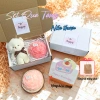 Set nến thơm hoa mẫu đơn + móc khóa gấu - Quà tặng người yêu, giá 79.000đ